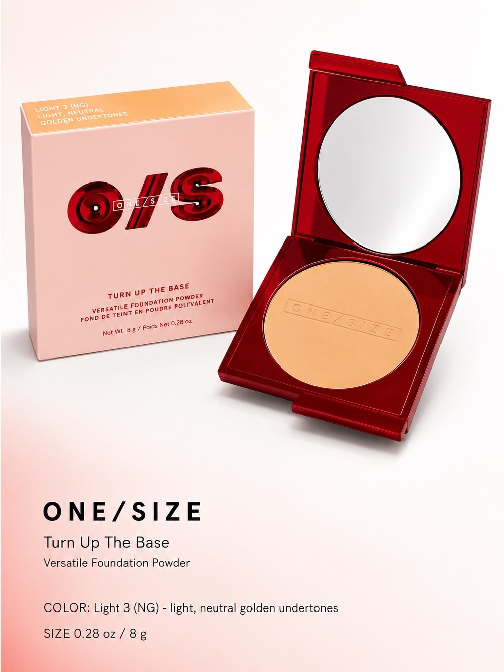 NEW/NIB ONE/SIZE Turn Up The Base Versatile Foundation Powder – Light 3